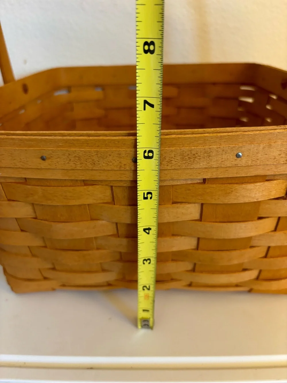 Vintage 1995 Longaberger Square Cake Basket, Swing Handles, 12”x12”x6.25”
